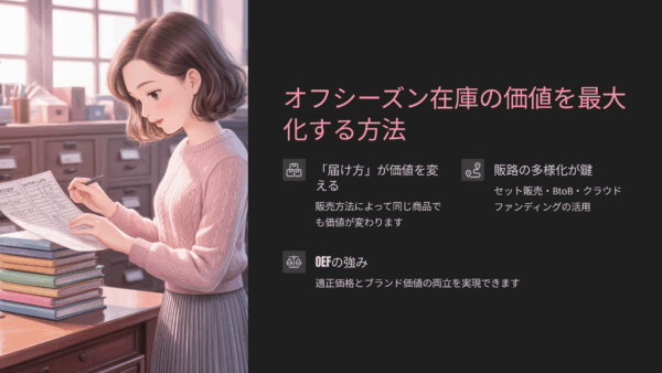 季節外れ在庫を無駄にしない！販路・価格・価値を守る売り方とは？