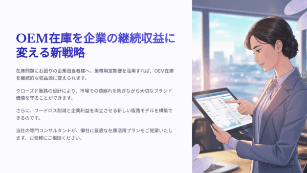 フードロス削減しながらOEM在庫を現金化する、法人向け販路の作り方