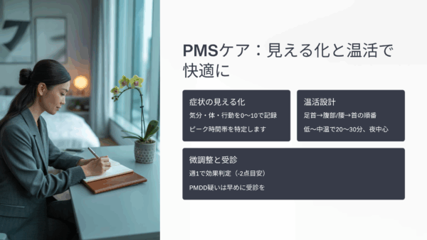 PMS とPMDDの違いと対処法｜月経前の不調を温活アイテムと記録で軽くする