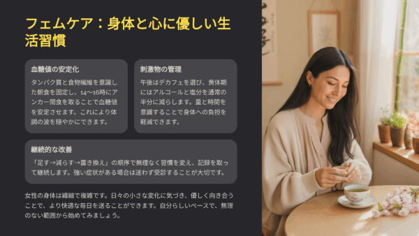 PMS 食べ物の正解はこれ：何を食べる・避ける？血糖値・カフェイン・塩分まで実践ガイド